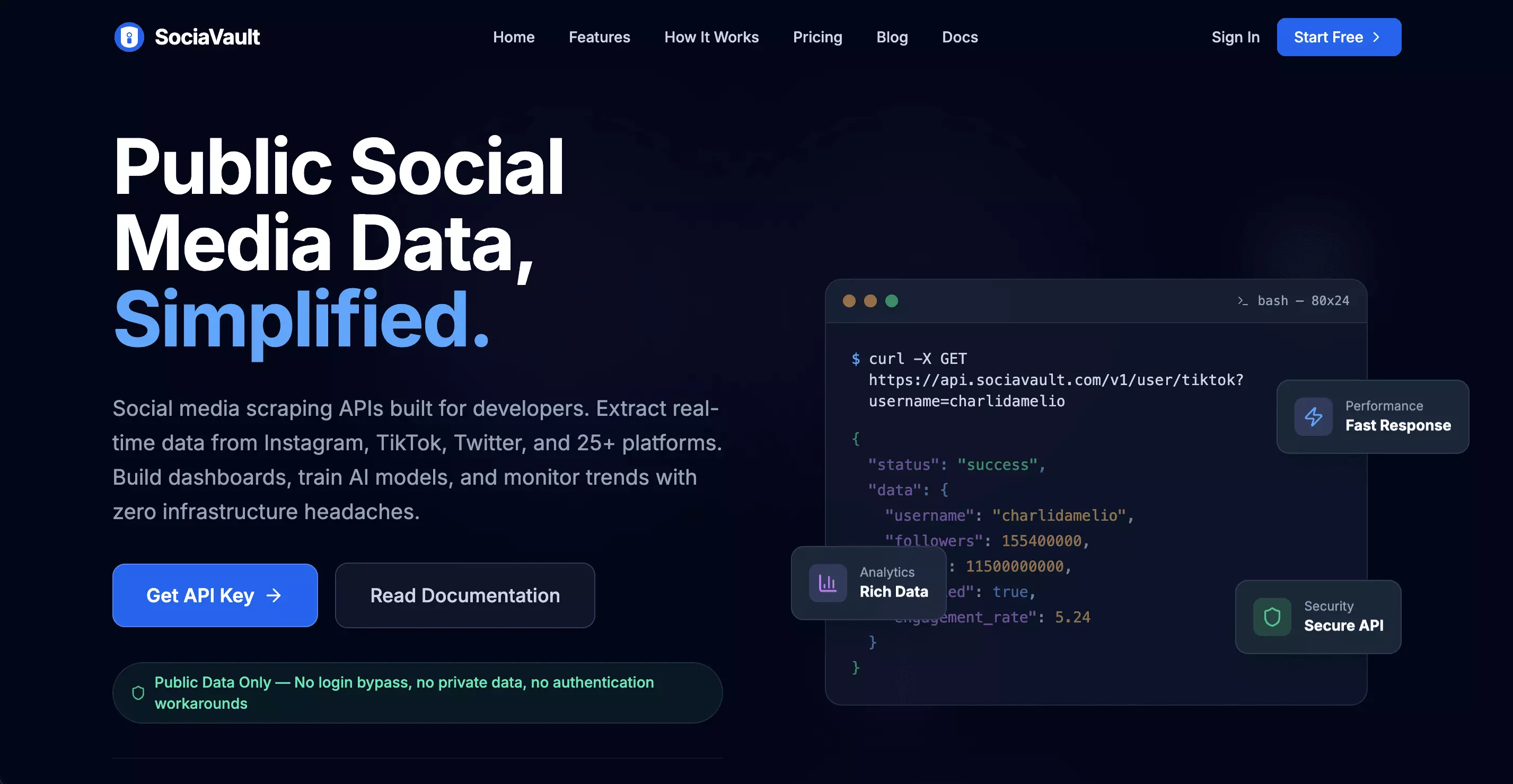 SociaVault Reddit scraper — structured post and comment data returned via REST API