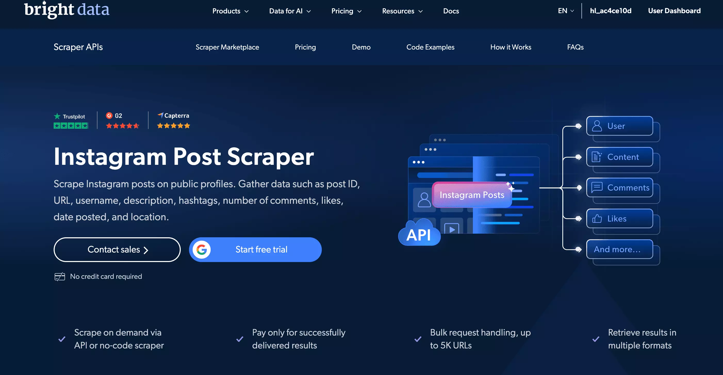 Bright Data homepage