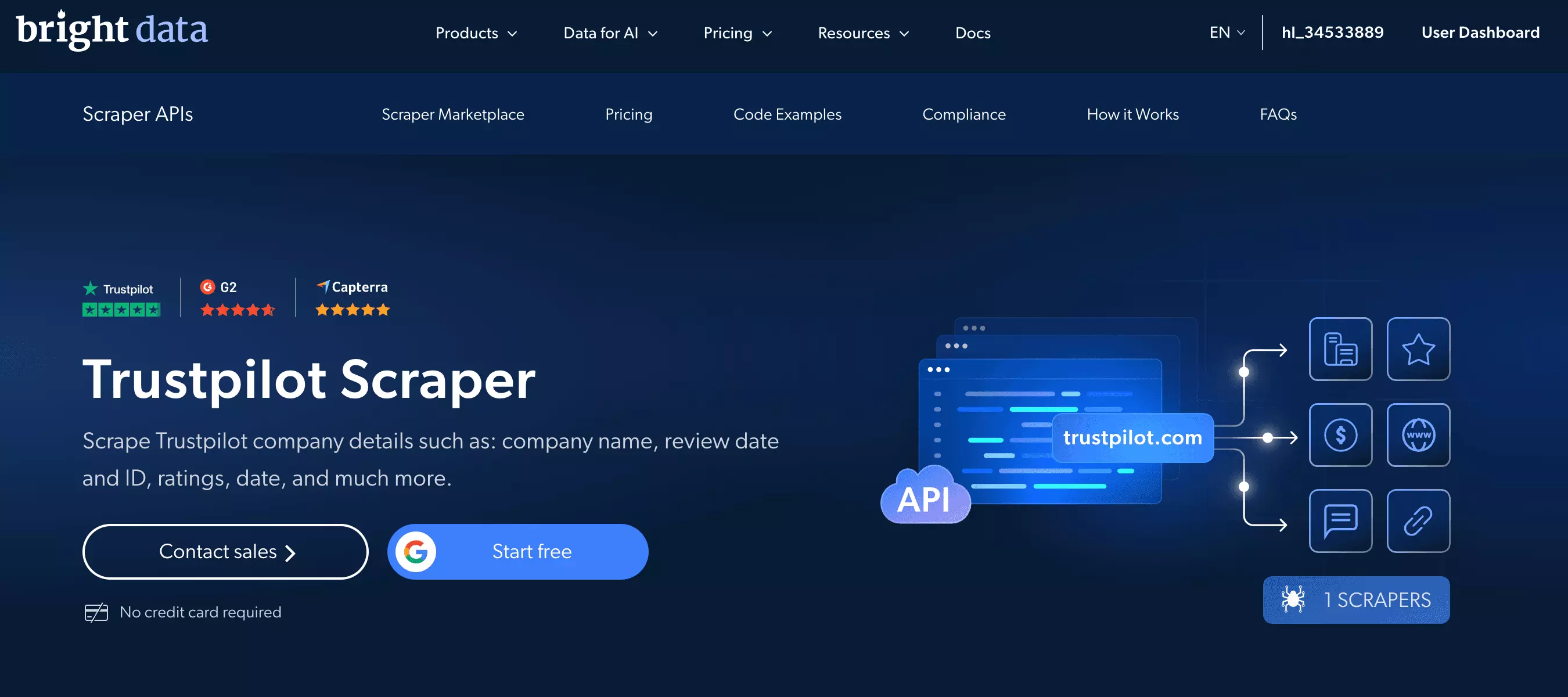 Bright Data homepage