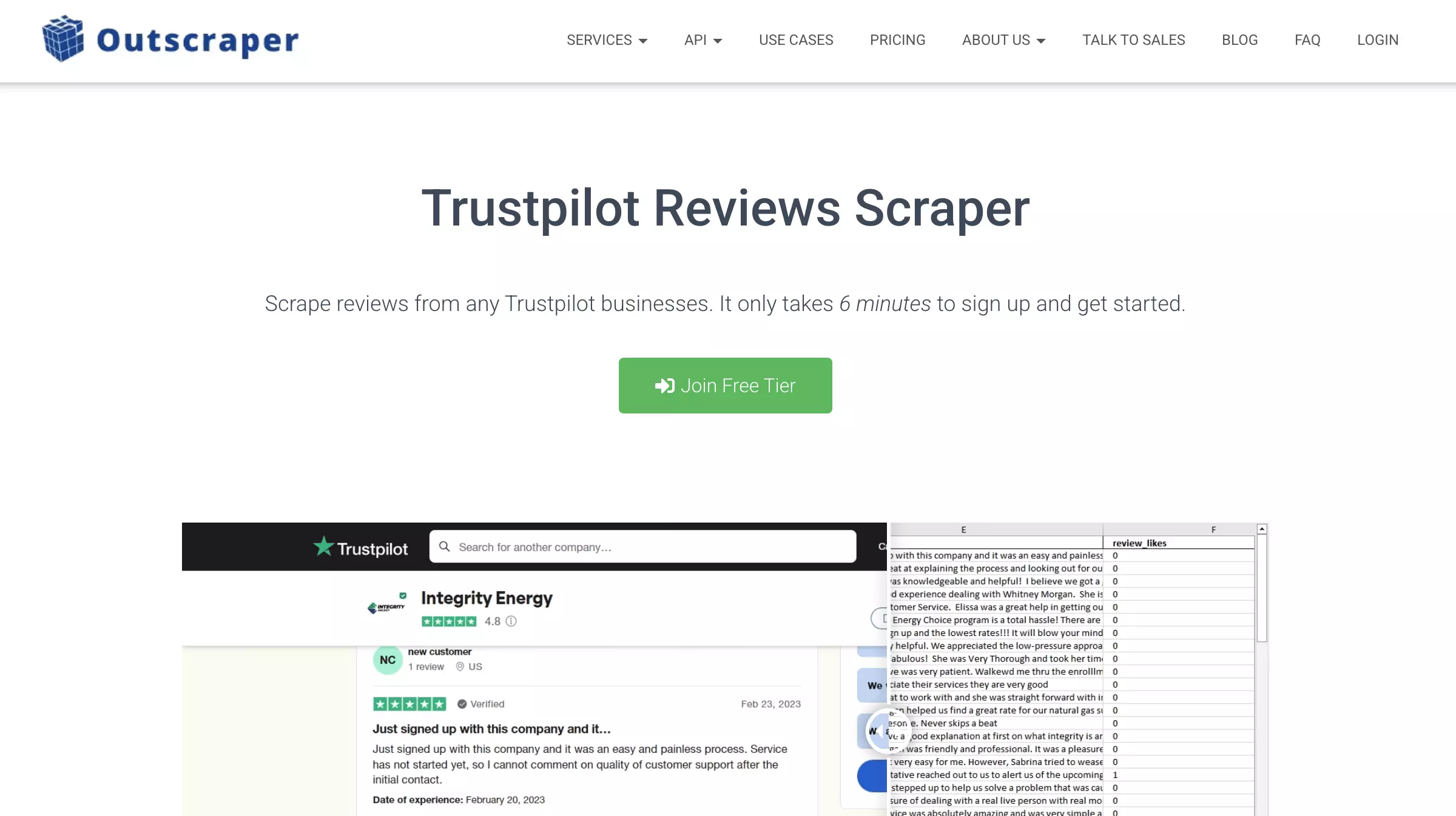 Outscraper homepage