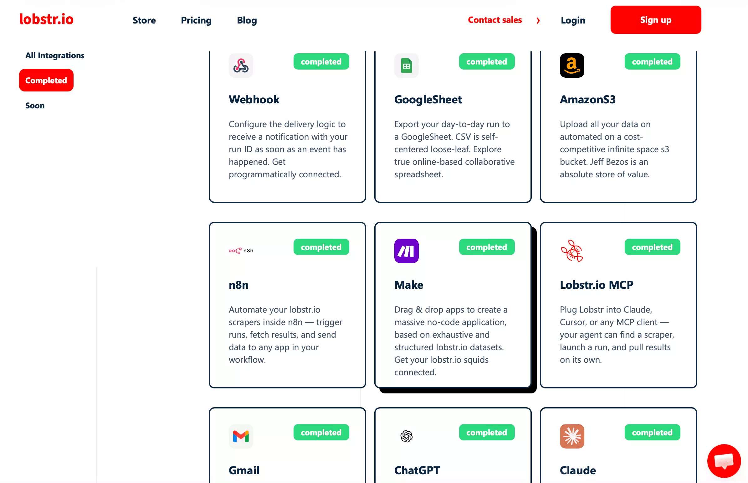 lobstr.io Make integration modules, including the Watch Runs trigger