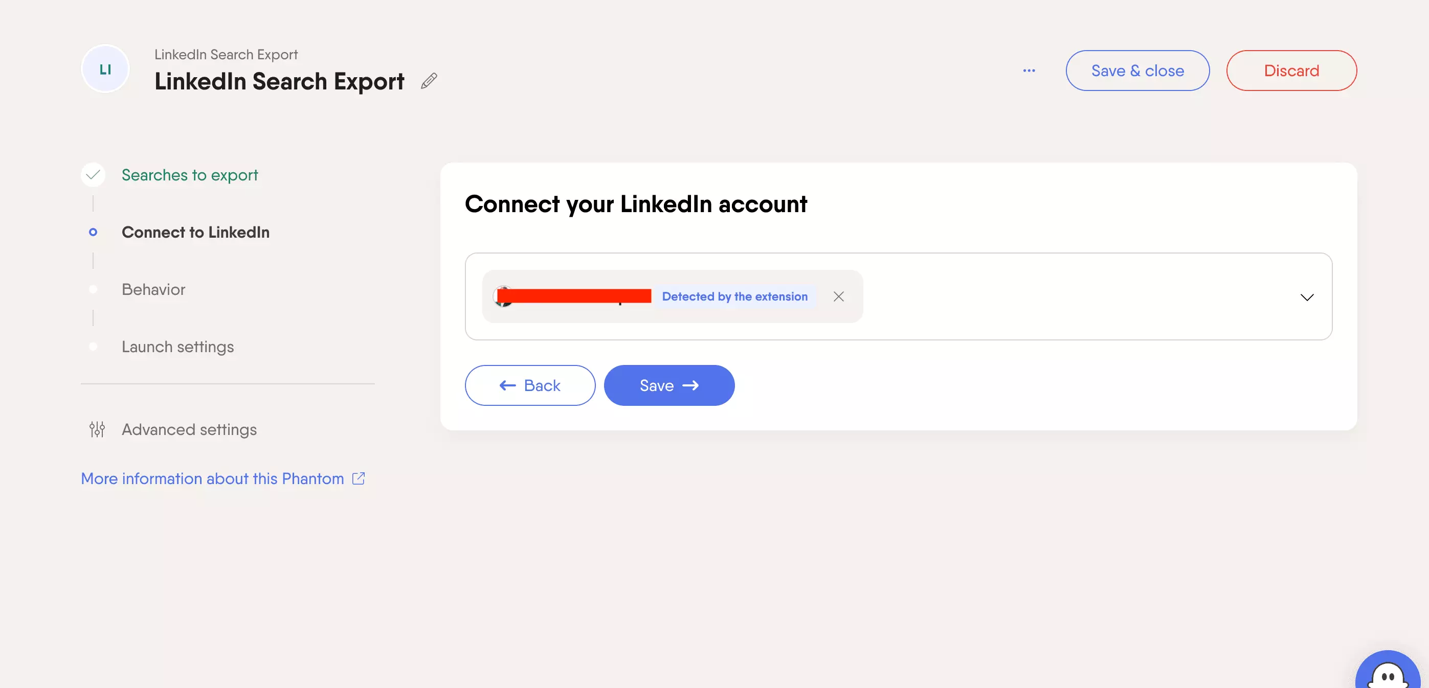 Connecting a LinkedIn account to PhantomBuster through cookies