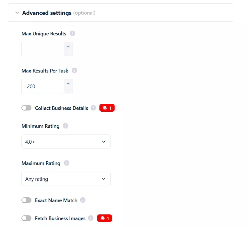 Advanced settings
