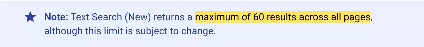 Places API docs: 60 results max across all pages