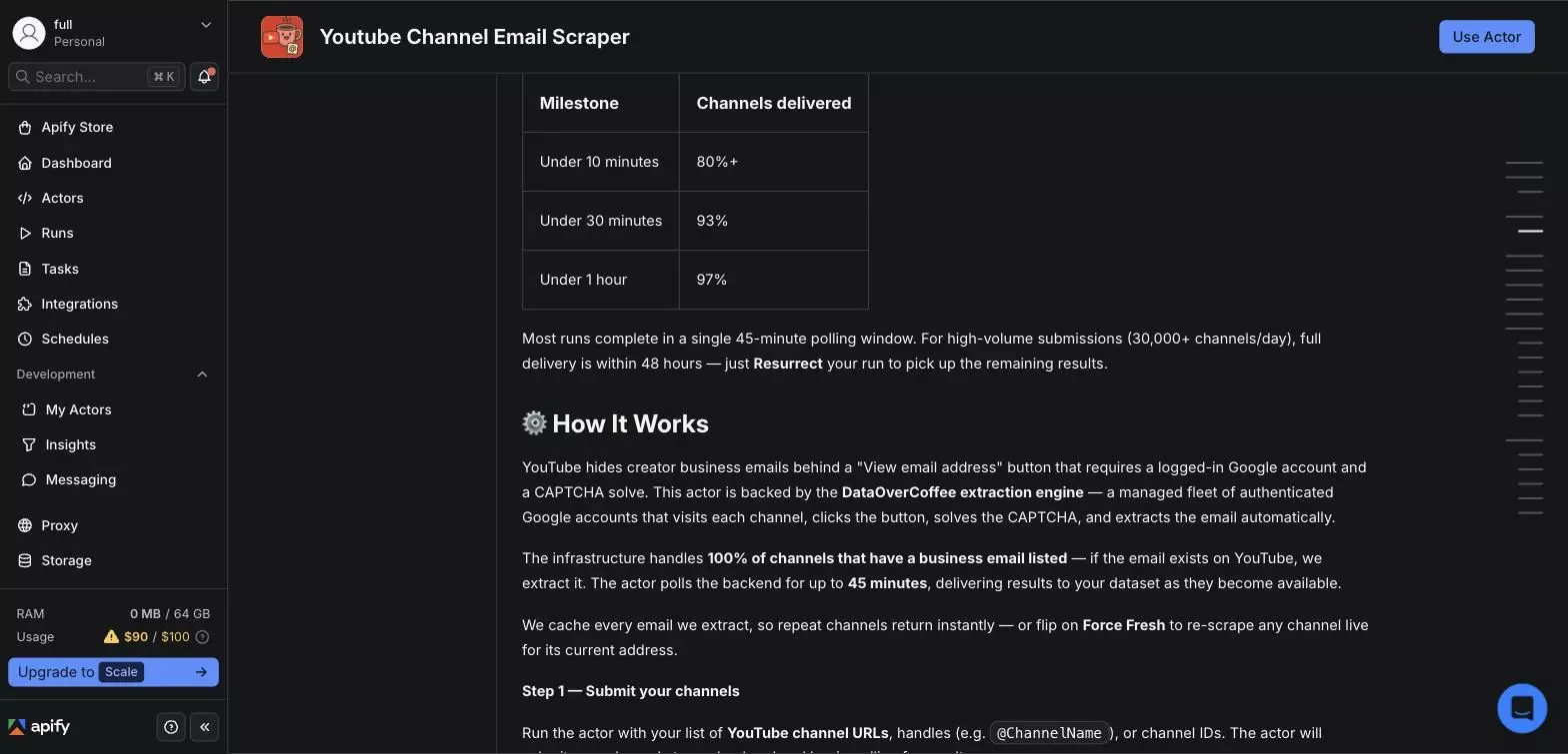 Email actor readme: accounts solve the CAPTCHA