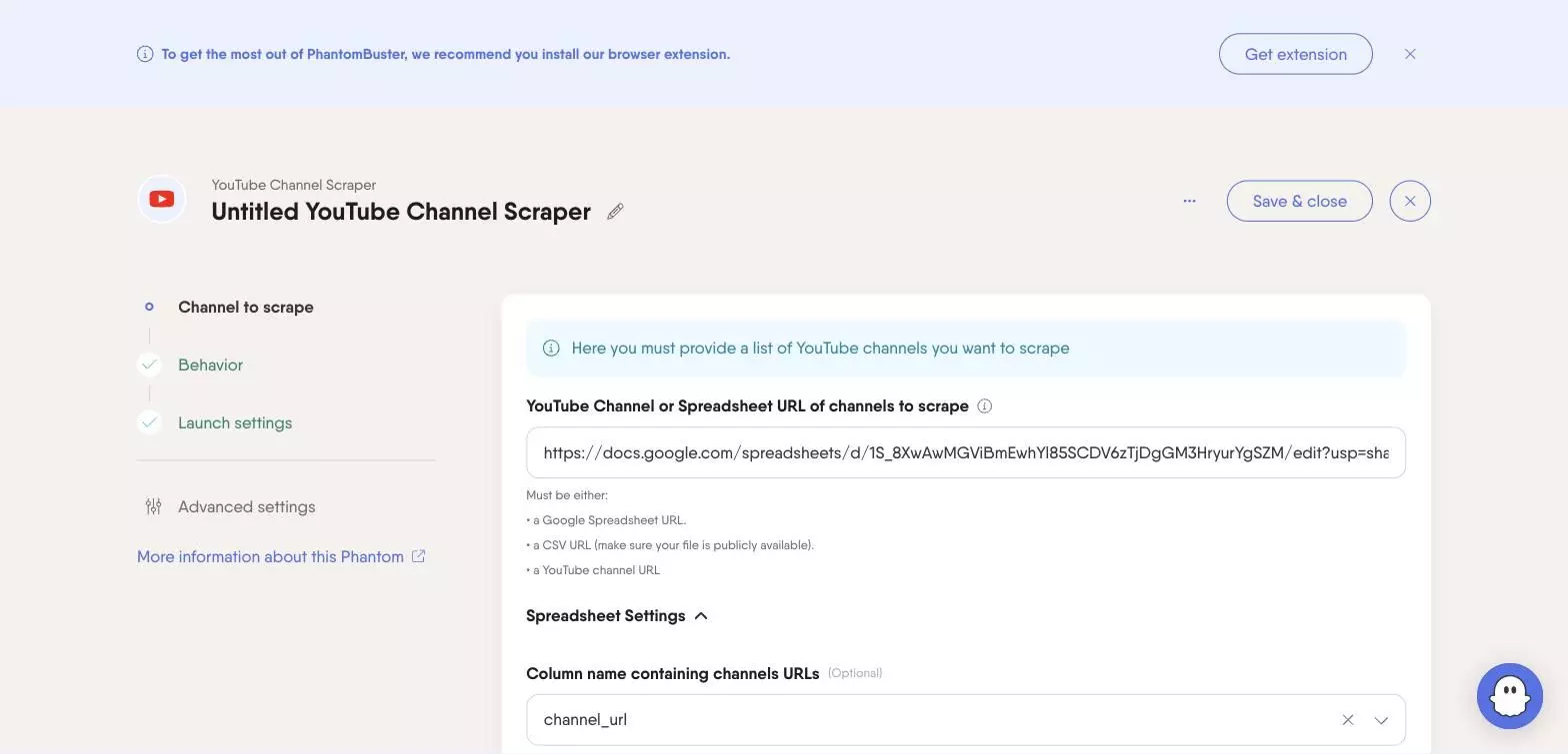 Phantombuster input: Sheet, CSV or URL only