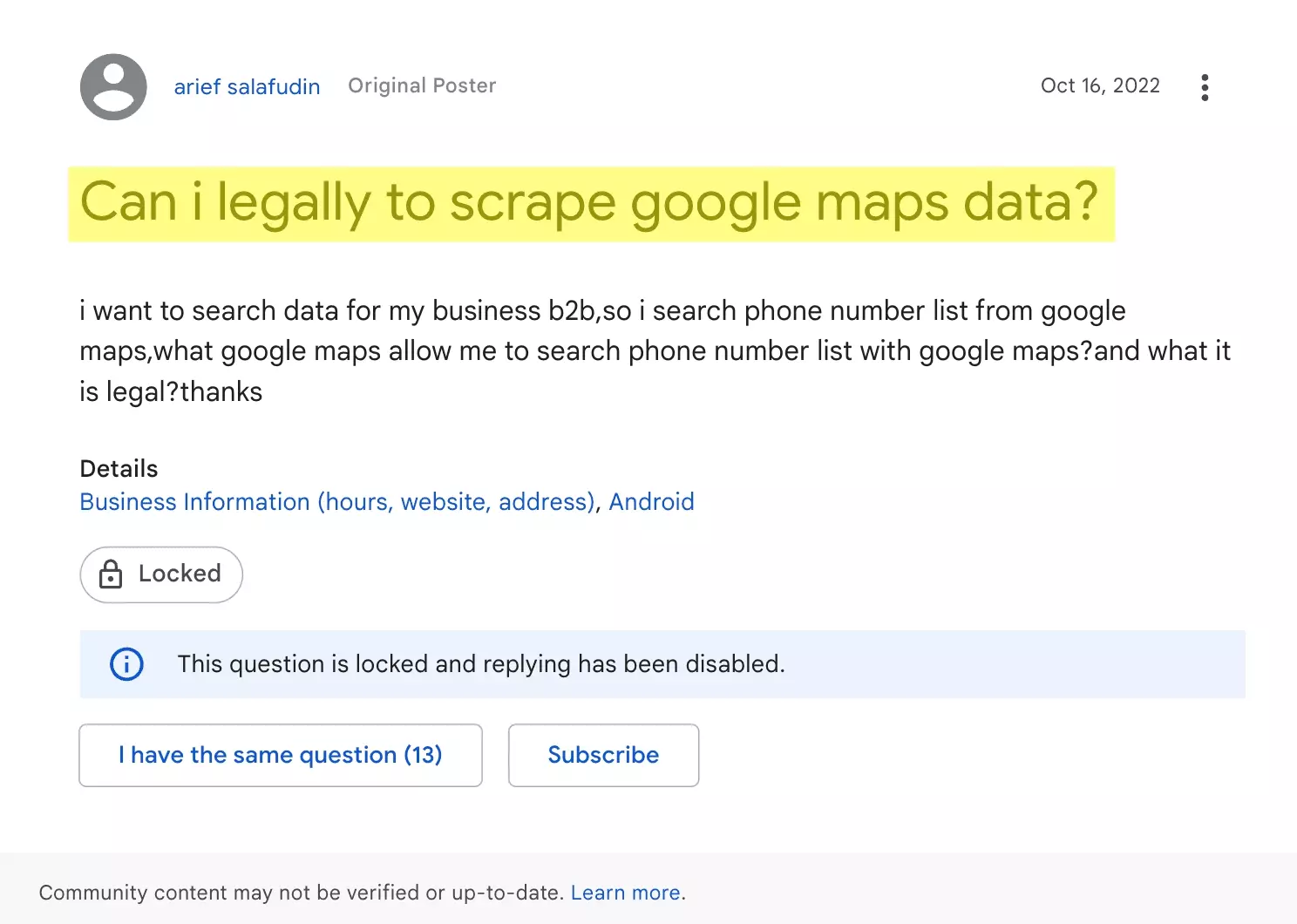 can i legally scrap google maps data google discussion - image4.png