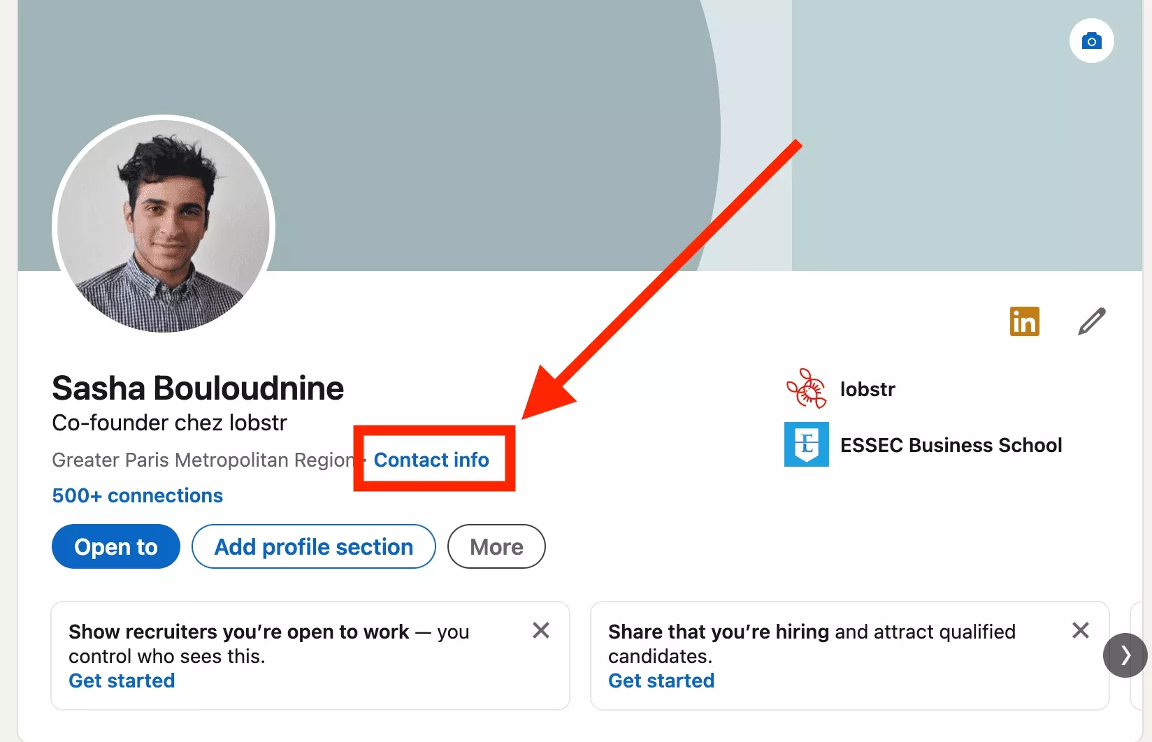 click on contact info linkedin profile page - image20.png