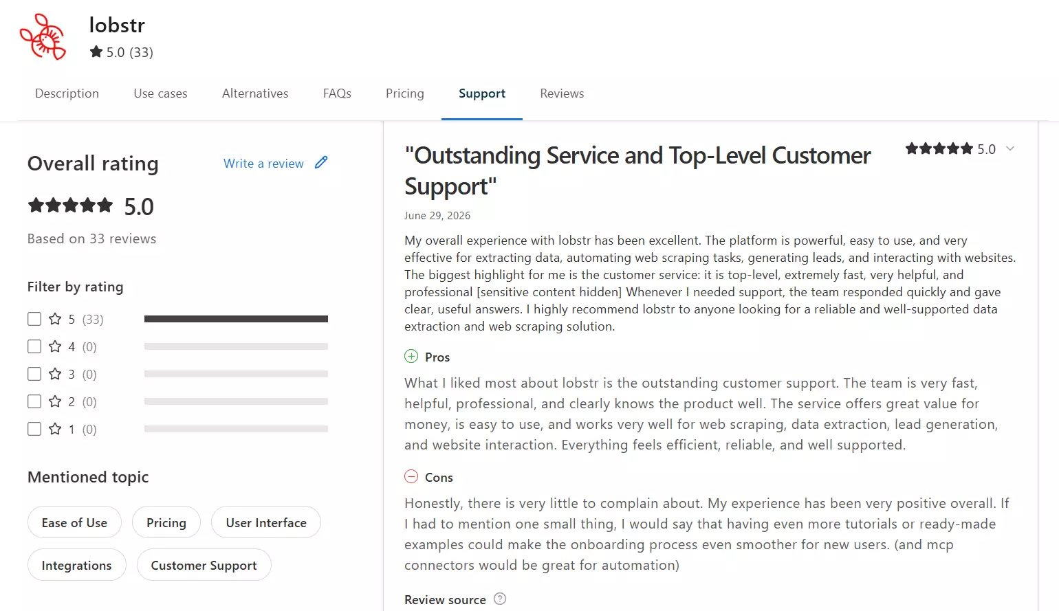 Support client