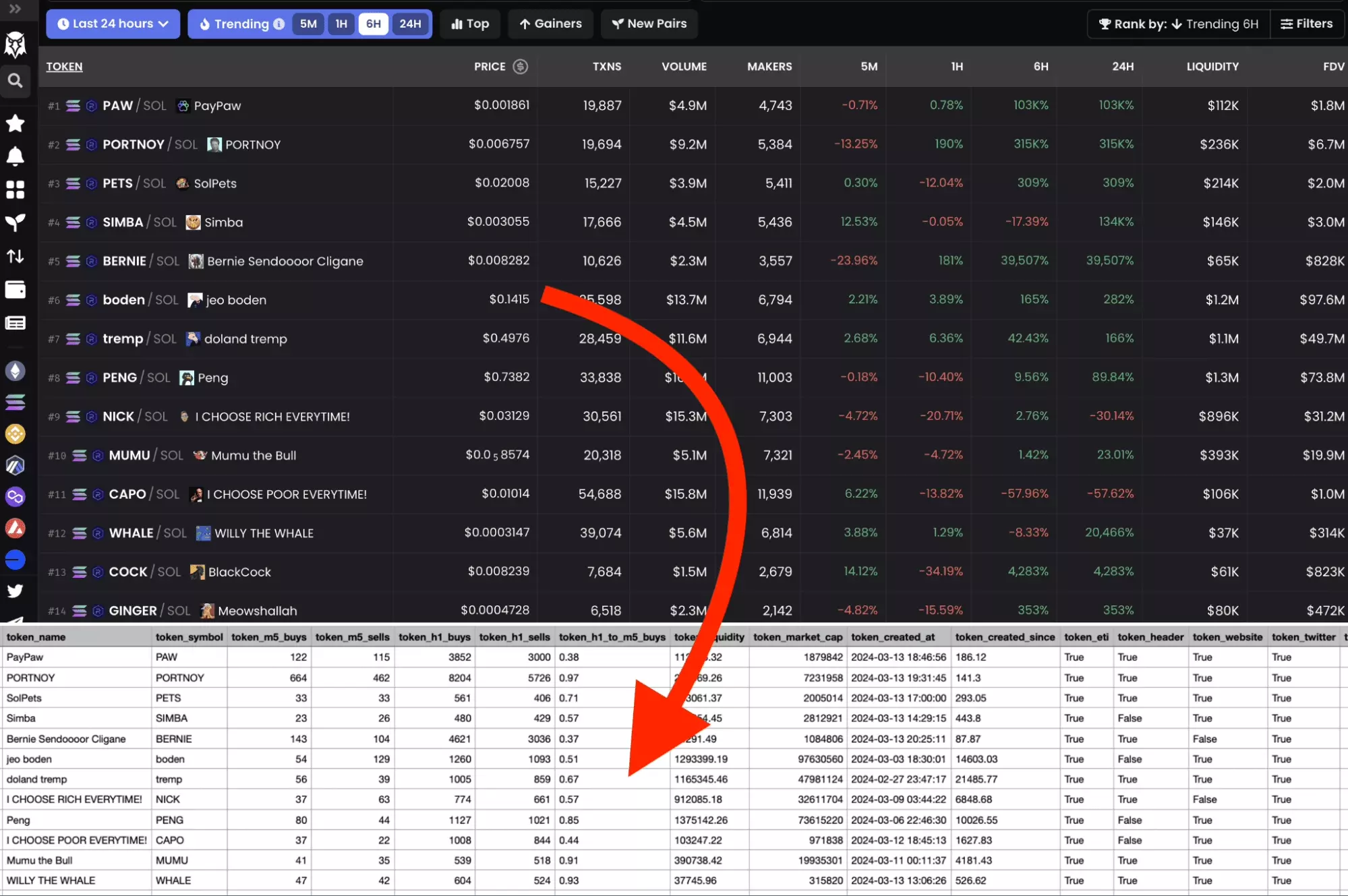 export dexscreener meme coins metrics to csv - image18.png