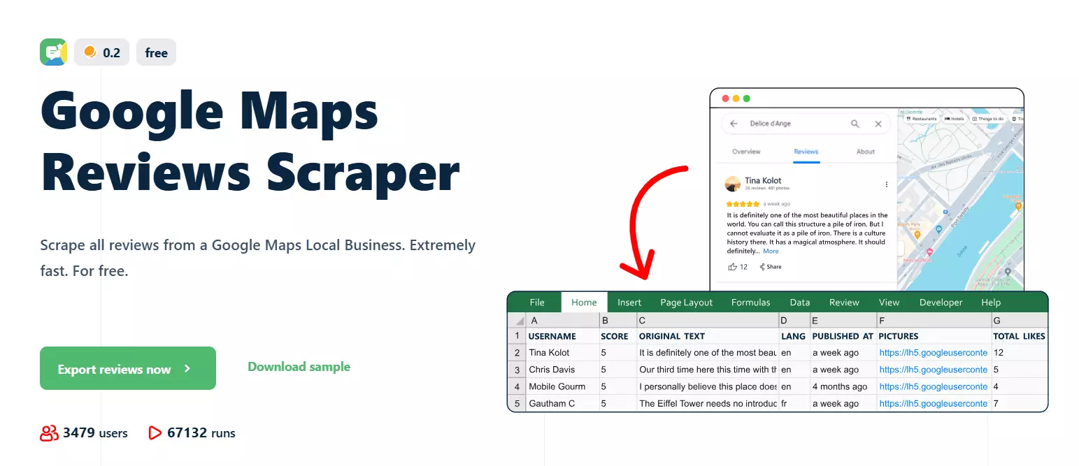 __Google Maps Reviews Scraper ⭐__