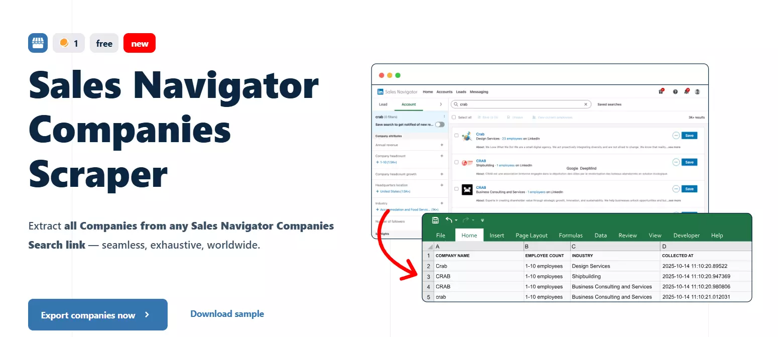 My top 2 favorite Sales Navigator Companies Scrapers - 1. Lobstr.io