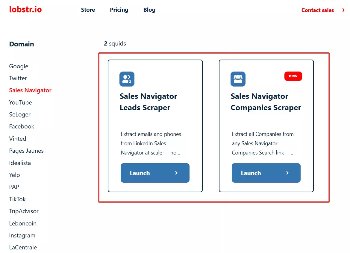 Best Sales Navigator Companies Scraper: Lobstr.io