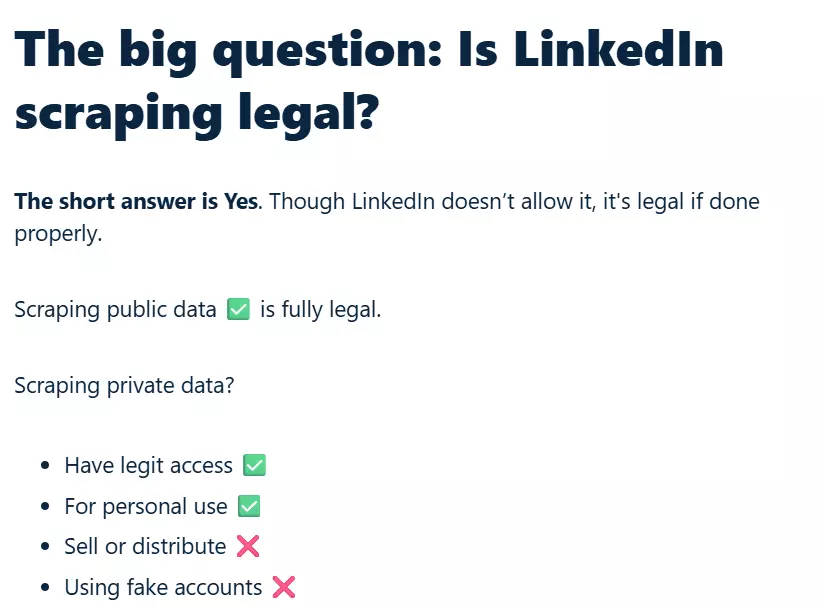 Is scraping LinkedIn Sales Navigator legal?