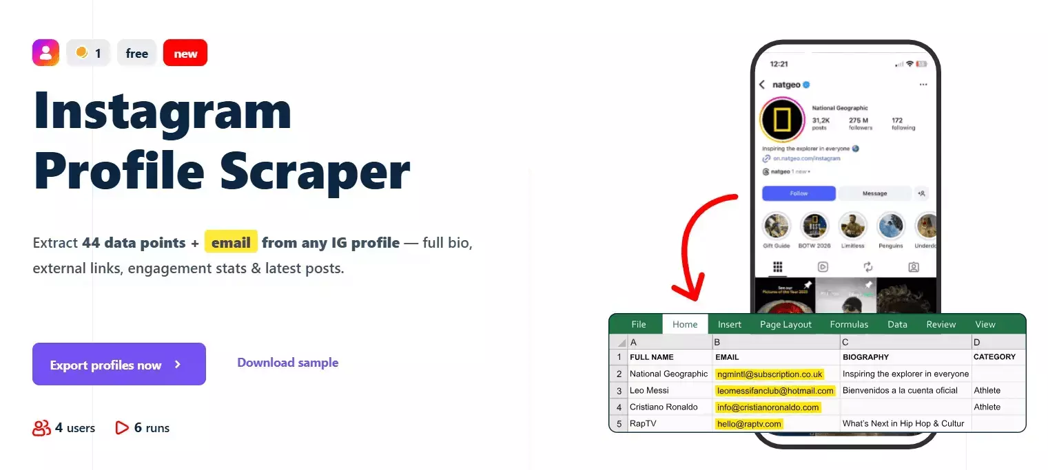 2 ways of scraping Instagram profiles - Best Instagram profile scraper API: Lobstr.io