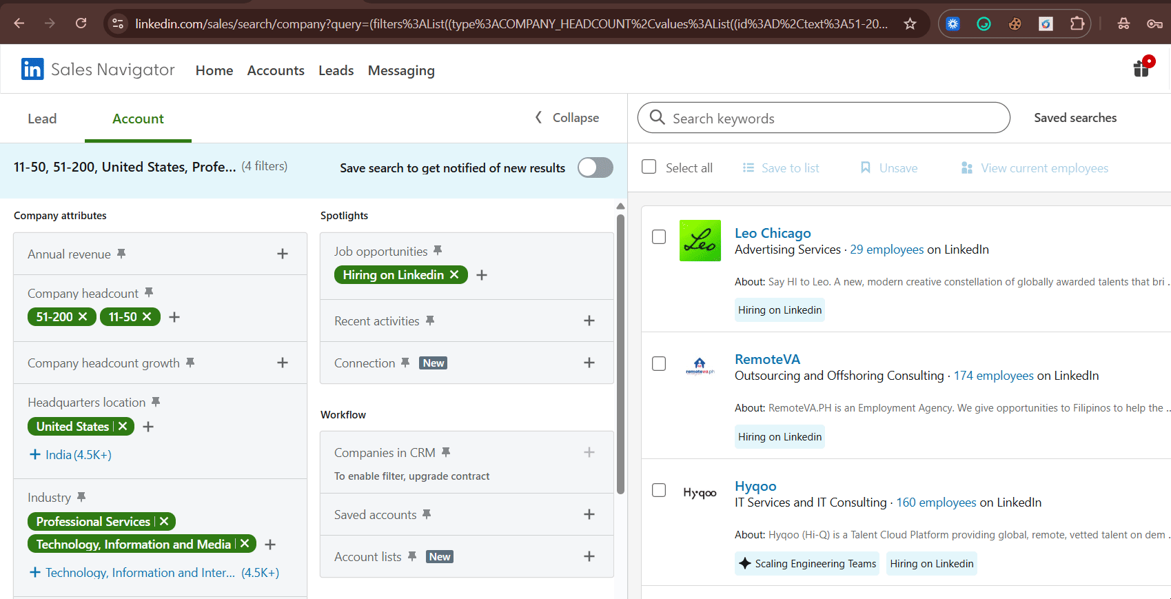 Step by step guide to exporting Sales Navigator Accounts with Lobstr.io - Step 3: Add tasks