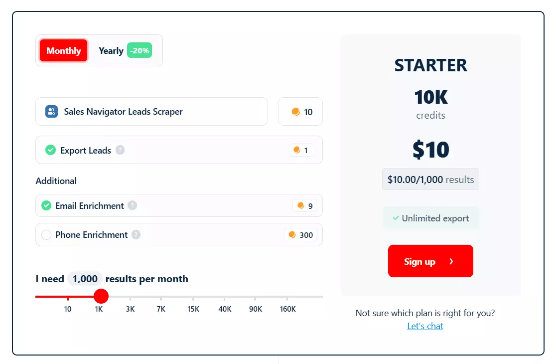 Best Sales Navigator Companies Scraper: Lobstr.io - Pricing image14