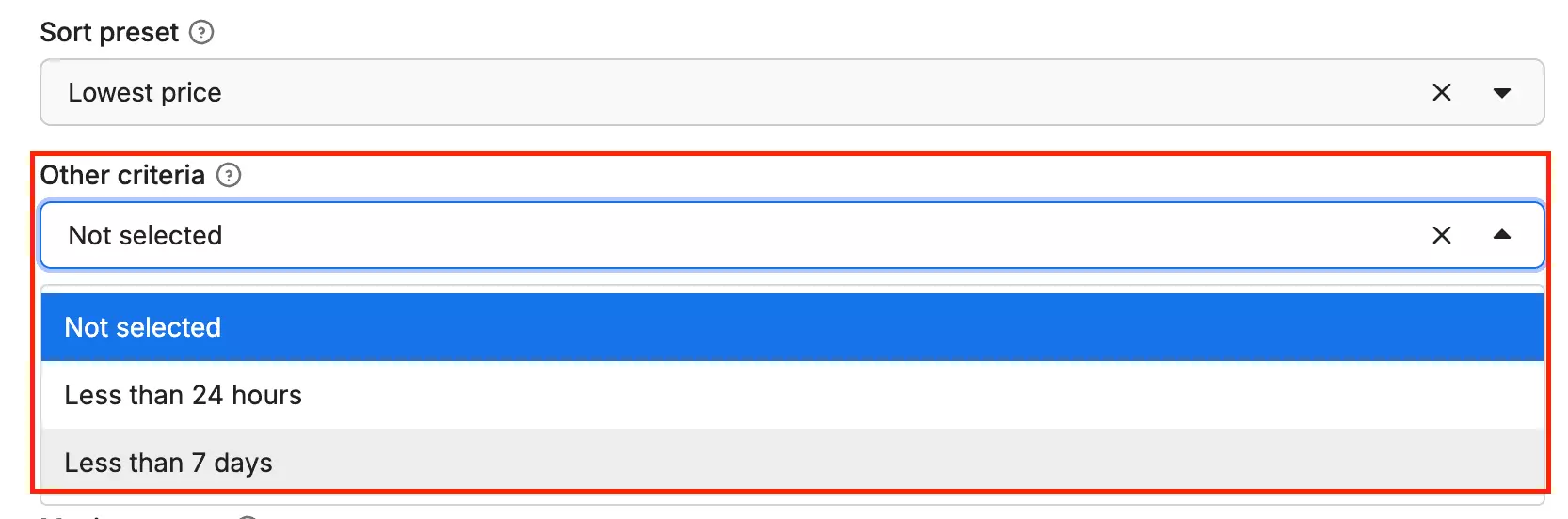 Filtre de récence limité d'Apify