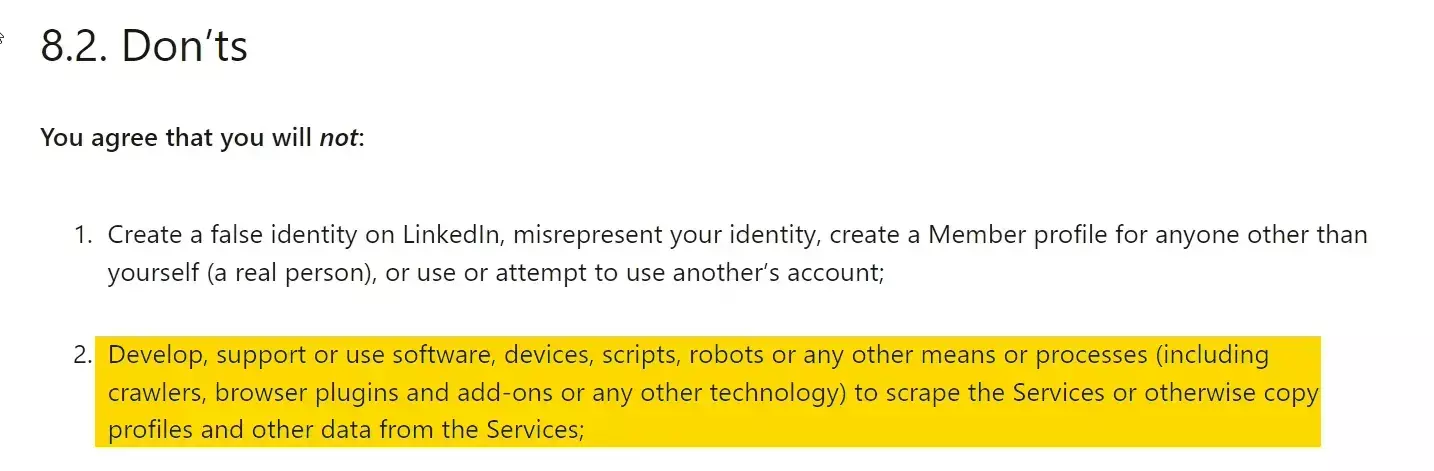 Is scraping Sales Navigator data legal? - Does LinkedIn allow it? image7