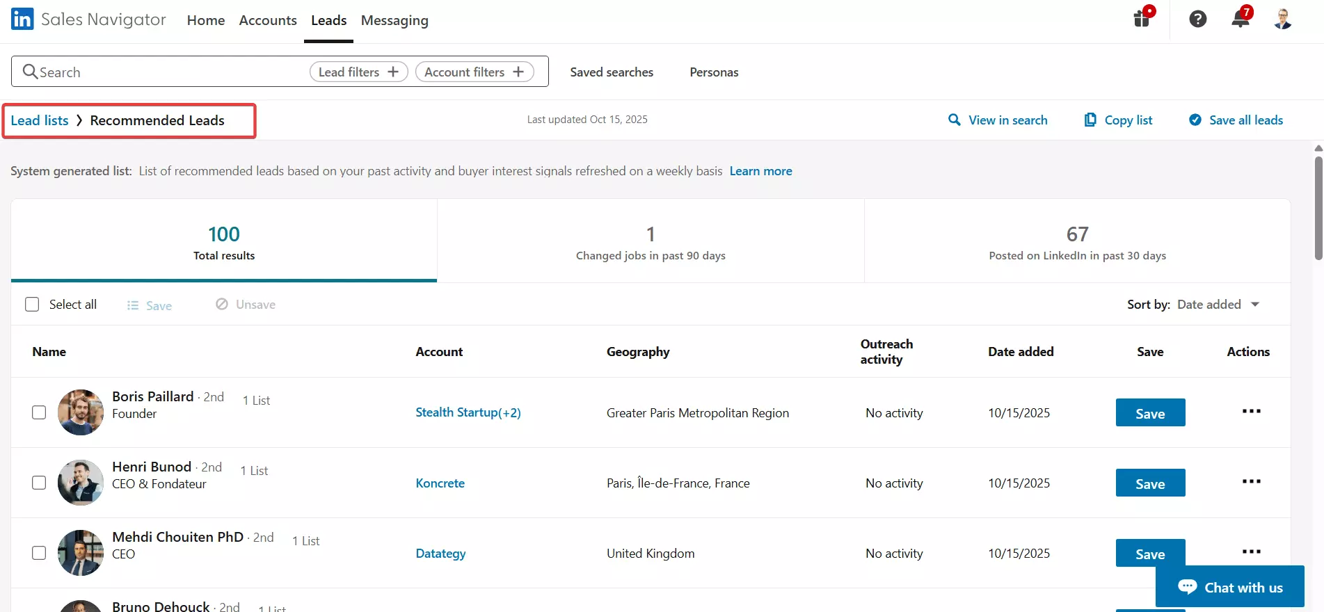 Update #1 – Export Your Saved Leads from Sales Navigator image2