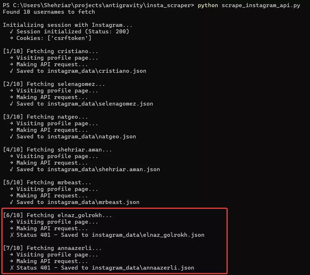 2 ways of scraping Instagram profiles - Building your own scraper image9