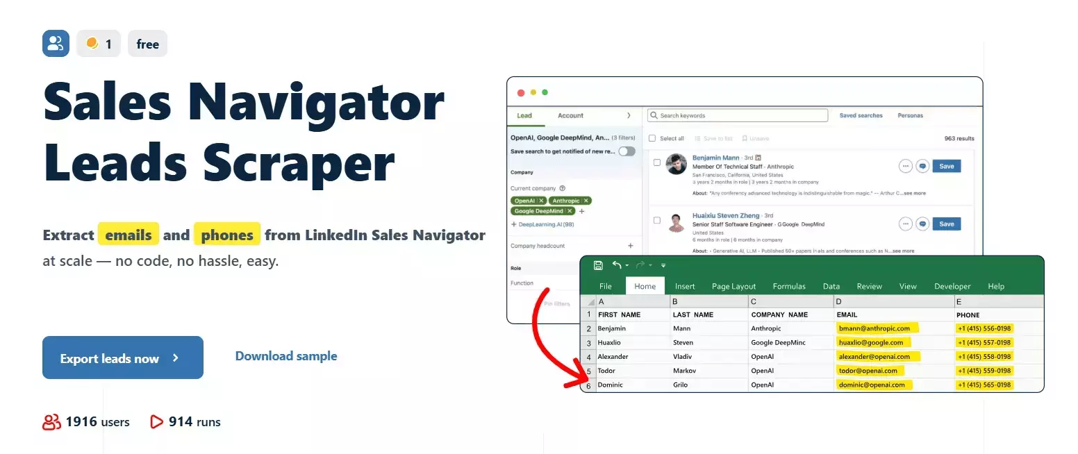 My top 2 favorite Sales Navigator Companies Scrapers - What you’ll love about Lobstr.io image15