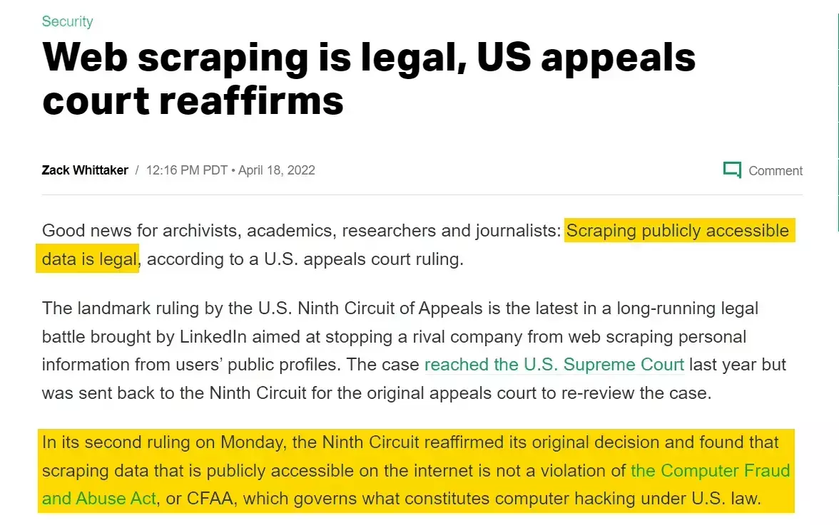 Is scraping LinkedIn legal?