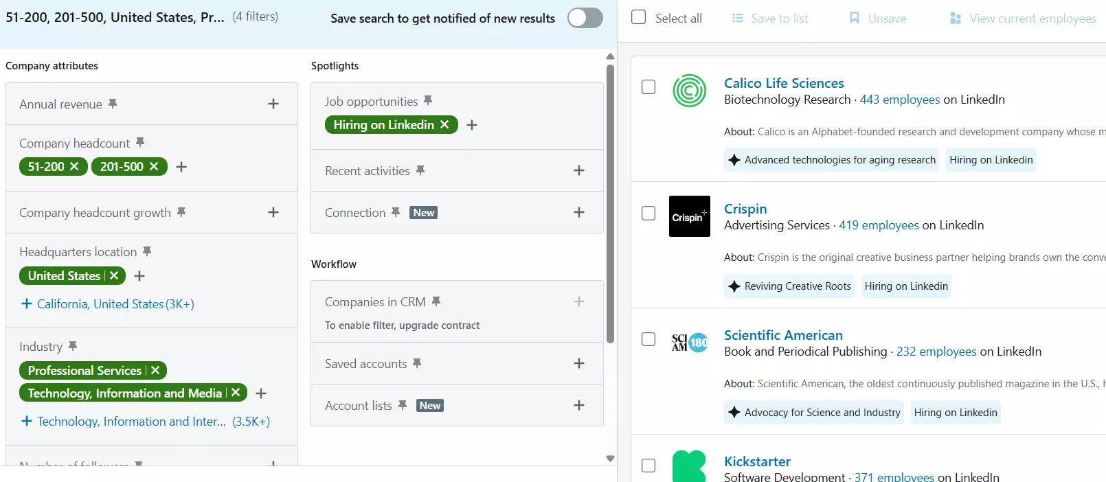 Why would you need to scrape Sales Navigator companies data? - How to find companies using Sales Navigator Account Search image4
