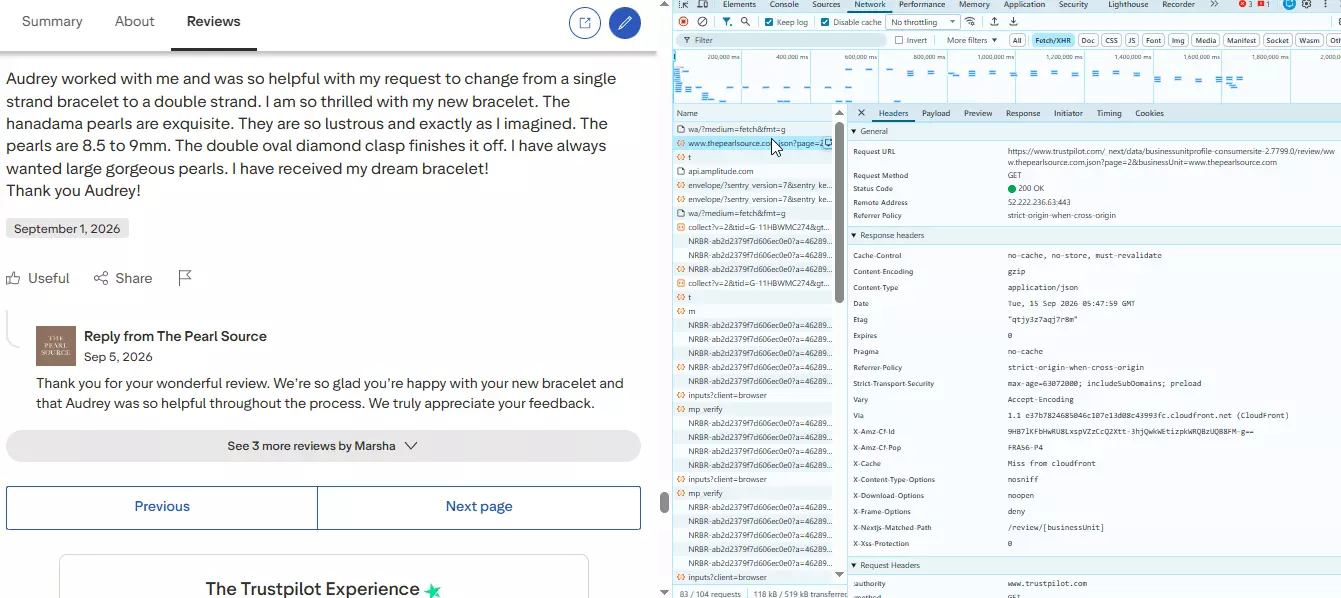 Trustpilot Internal API