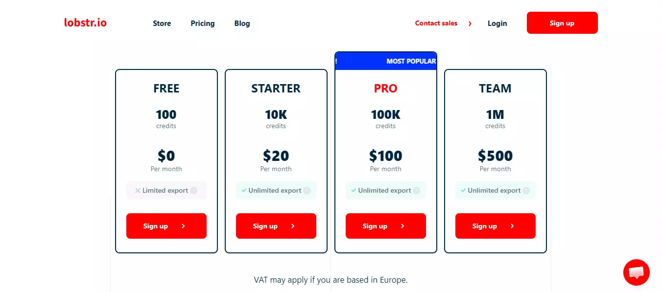 lobstr.io Plans