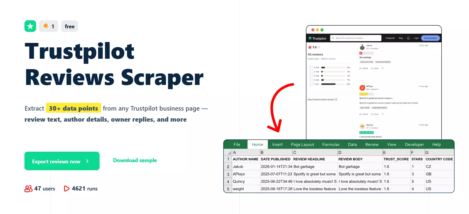 lobstr.io Trustpilot Reviews Scraper