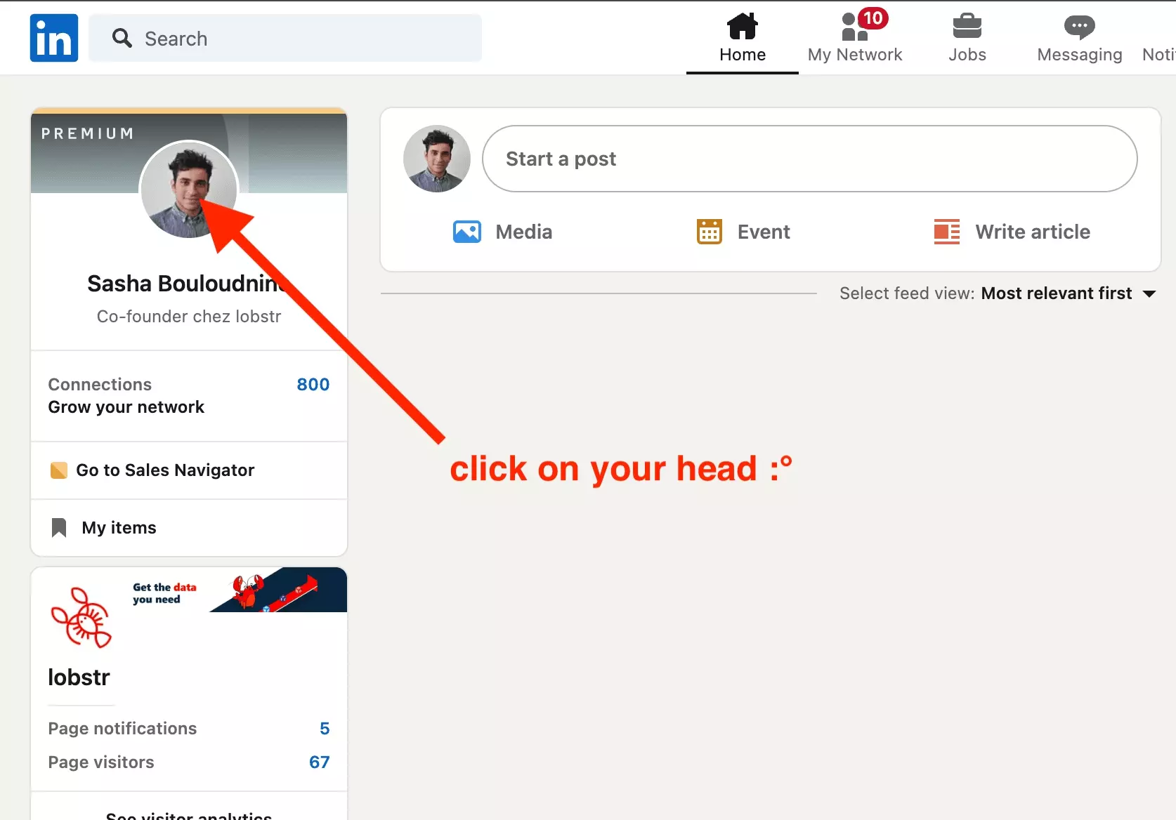 on desktop on linkedin home page click on your head - image6.png