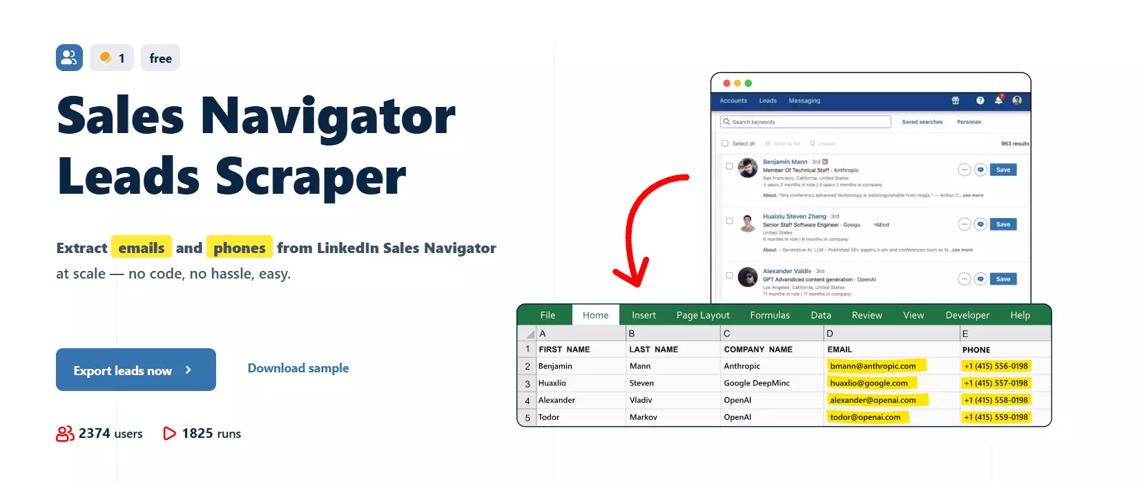 __Sales Navigator Leads Scraper 💼__