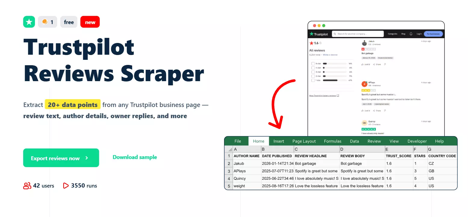 __Trustpilot Reviews Scraper ⭐__
