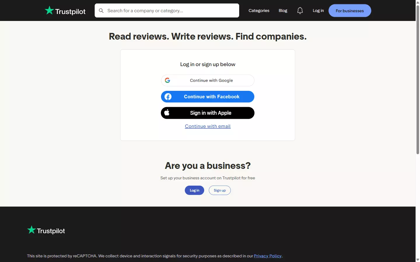 Trustpilot login wall on page 11