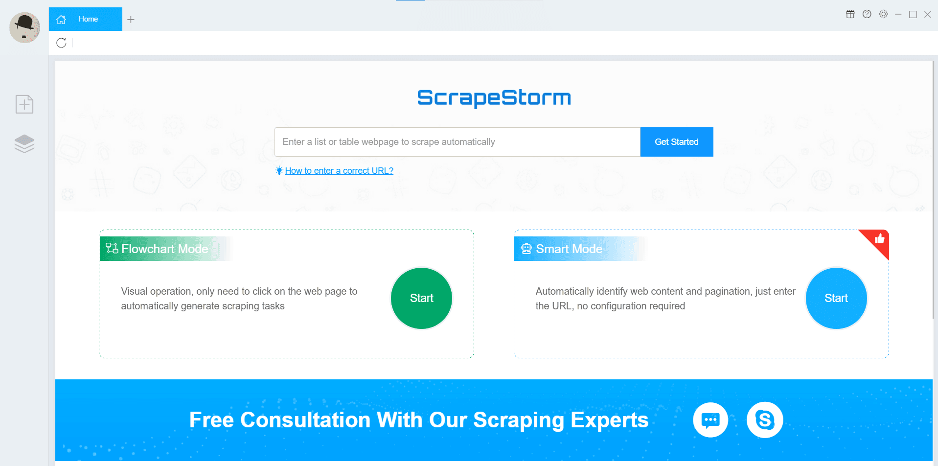 ScrapeStorm Home Screen