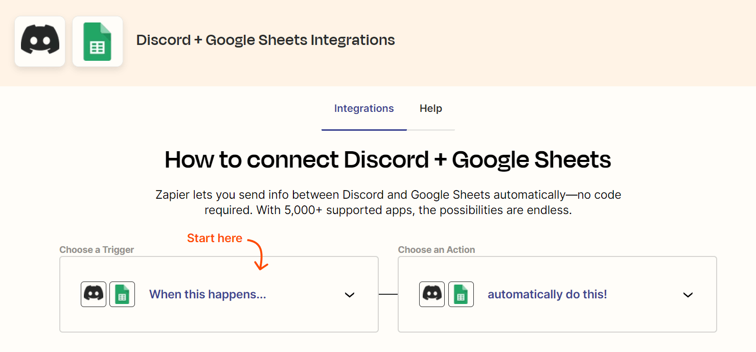 Zapier Discord + Google Sheet Integration