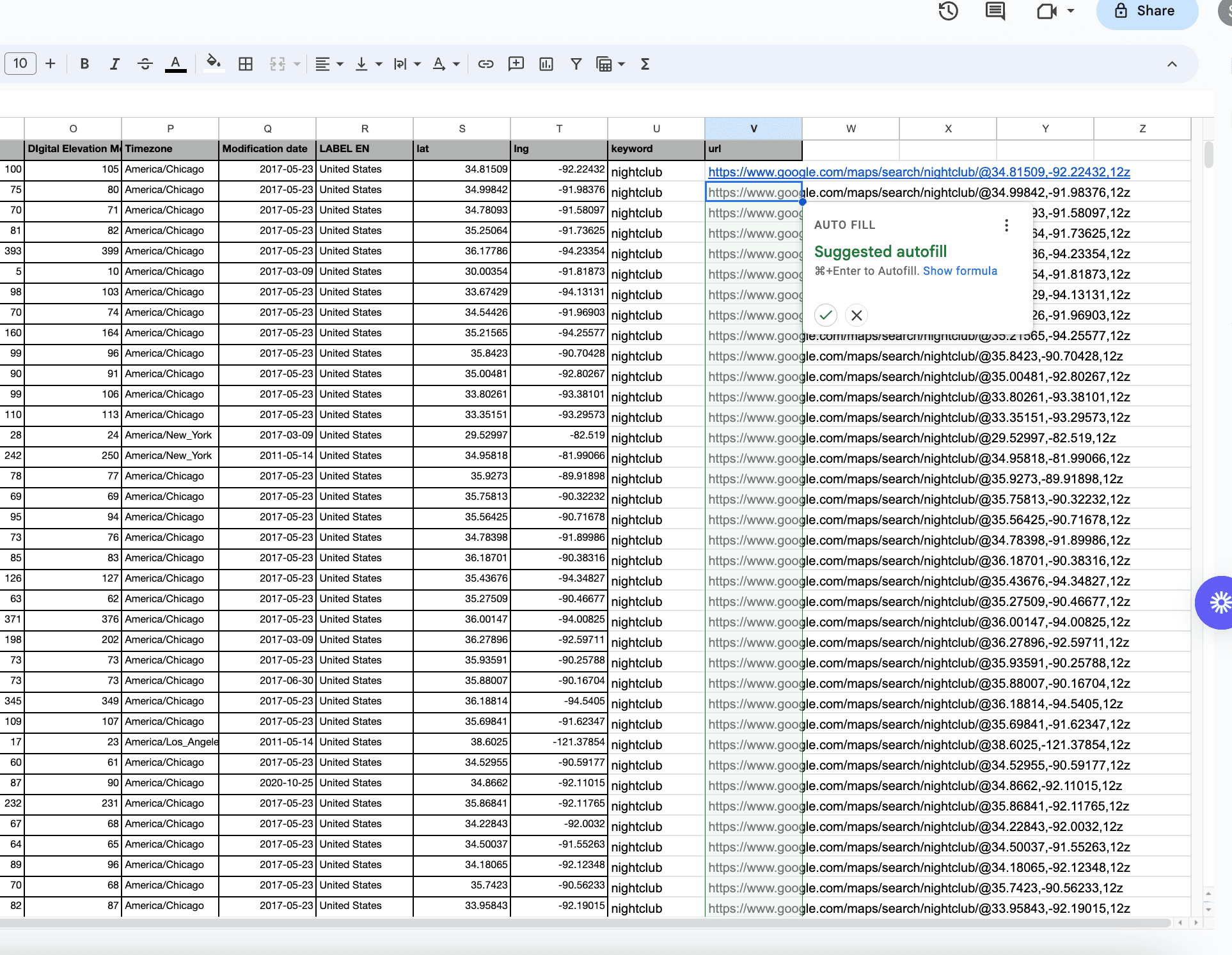 autofill in googlesheet to generate google maps search urls.png