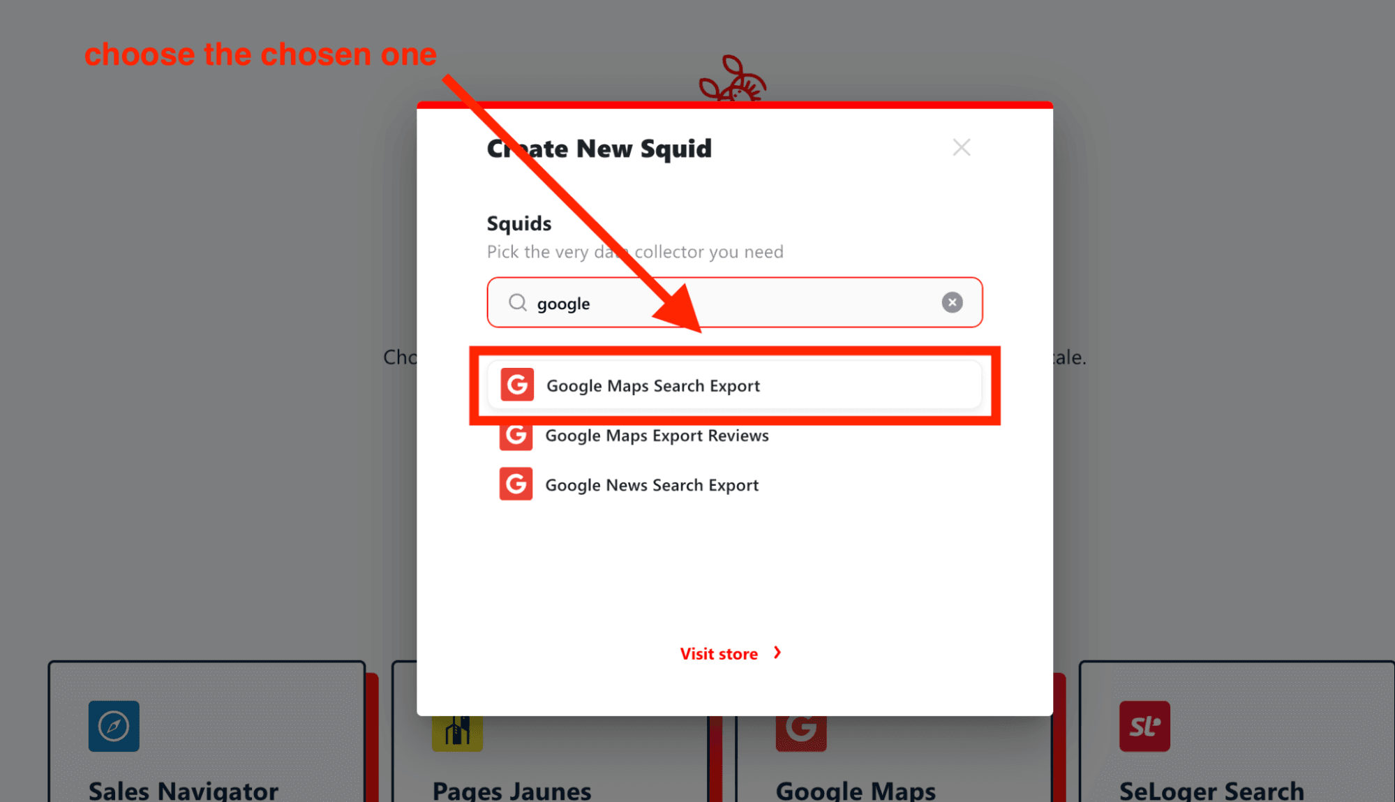 click on the google maps search export to create scraper - image1.png