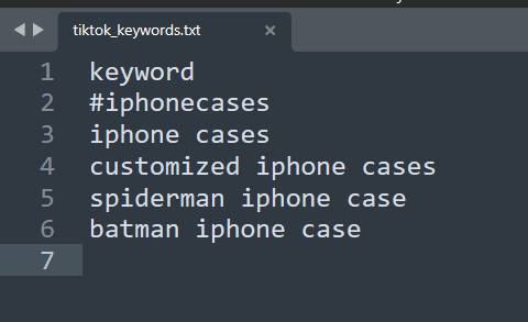keywords file structure