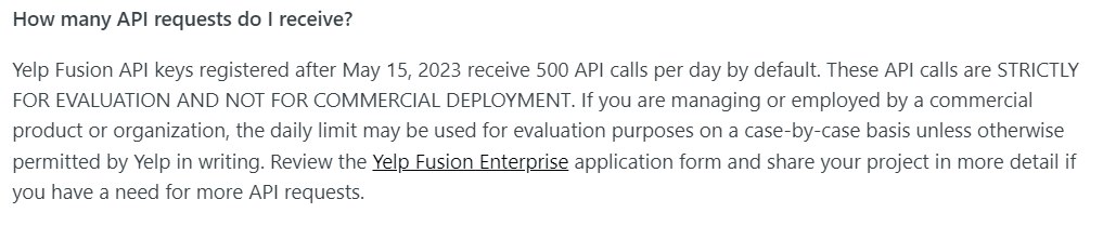 how many api requests does fusion api allow