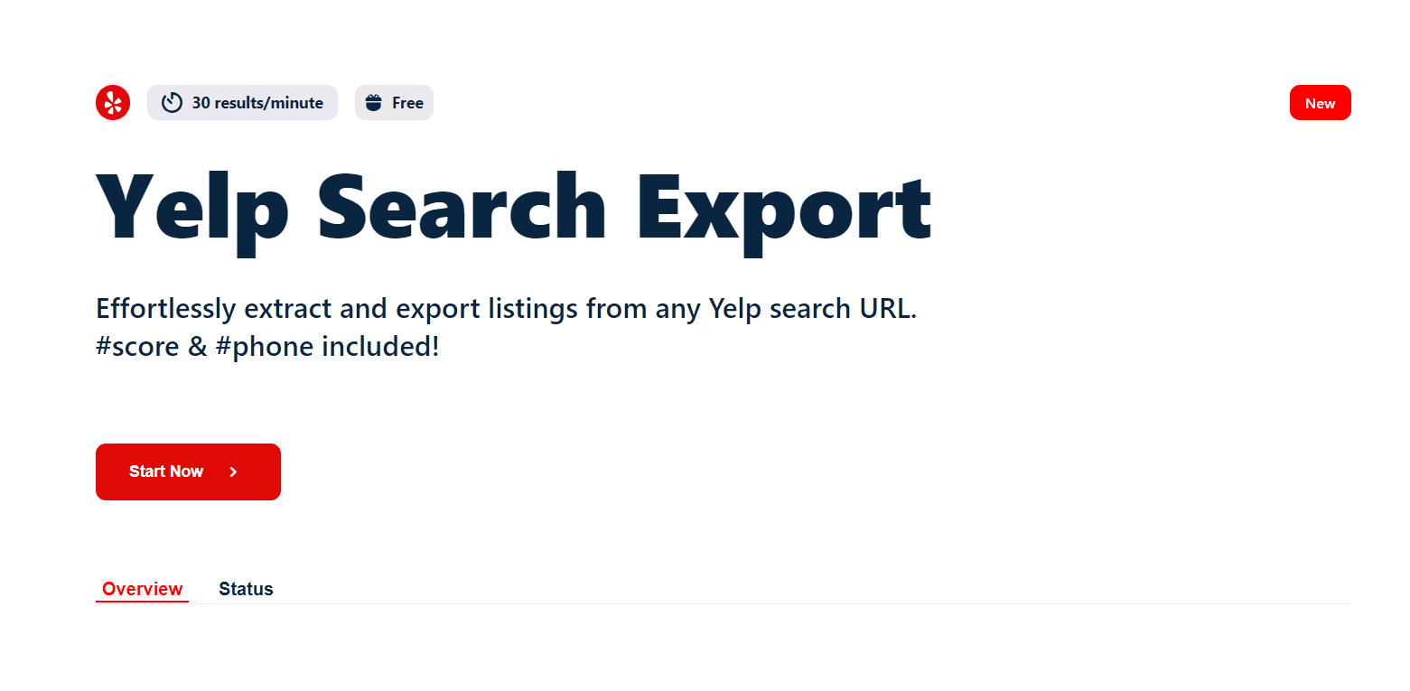 Exportation de recherche Yelp